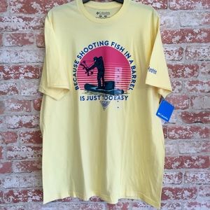 NEW Columbia PFG Yellow Scoop Neck Tee